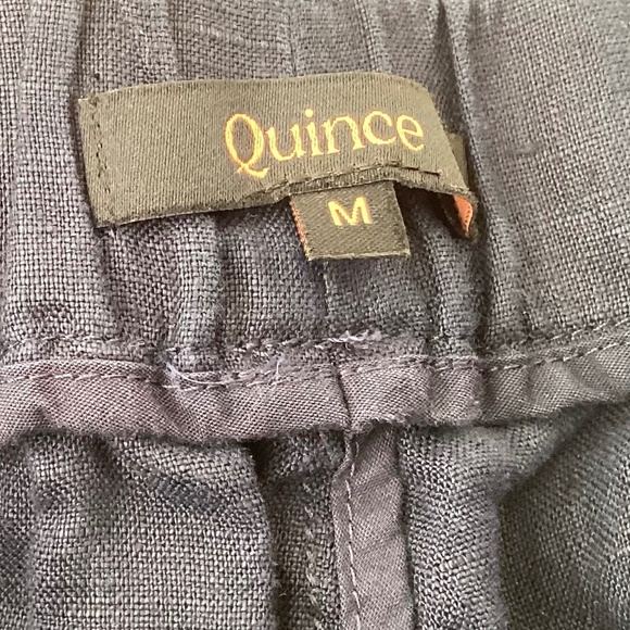 Quince 100% European Linen Pants Deep Navy Cropped Women’s Medium Relaxed - Picture 5 of 8